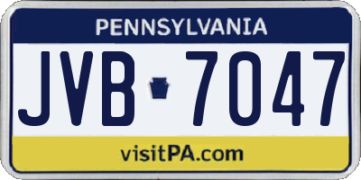 PA license plate JVB7047