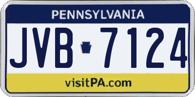 PA license plate JVB7124