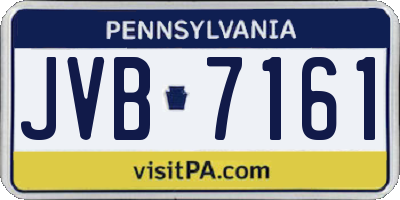 PA license plate JVB7161