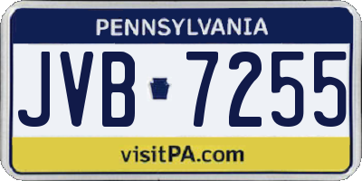 PA license plate JVB7255