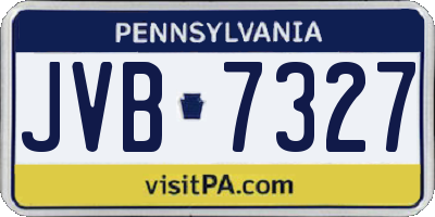 PA license plate JVB7327