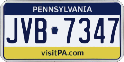 PA license plate JVB7347