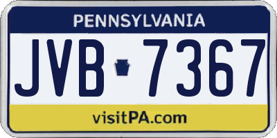 PA license plate JVB7367