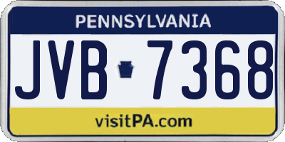 PA license plate JVB7368