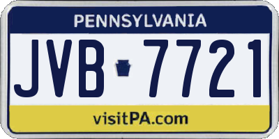 PA license plate JVB7721