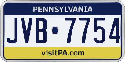 PA license plate JVB7754
