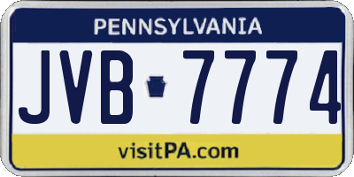 PA license plate JVB7774