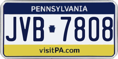 PA license plate JVB7808