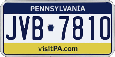PA license plate JVB7810