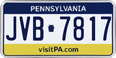 PA license plate JVB7817