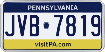 PA license plate JVB7819
