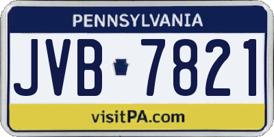 PA license plate JVB7821