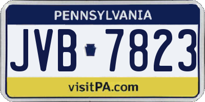 PA license plate JVB7823