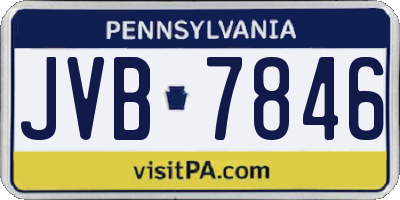 PA license plate JVB7846