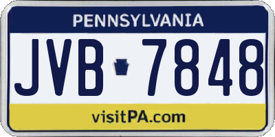 PA license plate JVB7848