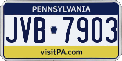 PA license plate JVB7903