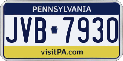 PA license plate JVB7930