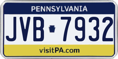 PA license plate JVB7932
