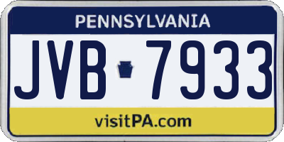 PA license plate JVB7933