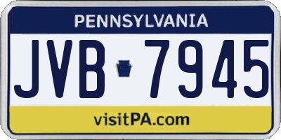 PA license plate JVB7945