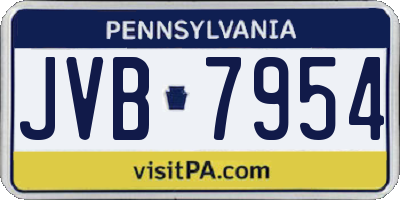 PA license plate JVB7954