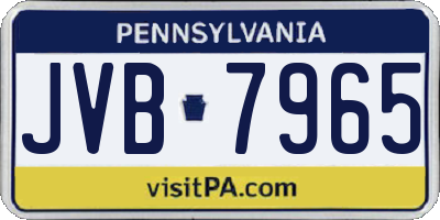 PA license plate JVB7965