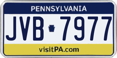 PA license plate JVB7977
