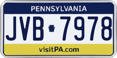PA license plate JVB7978