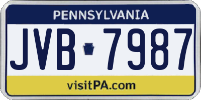 PA license plate JVB7987