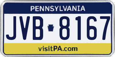 PA license plate JVB8167