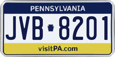 PA license plate JVB8201