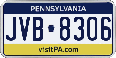 PA license plate JVB8306