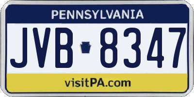 PA license plate JVB8347