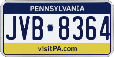 PA license plate JVB8364