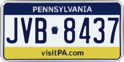 PA license plate JVB8437
