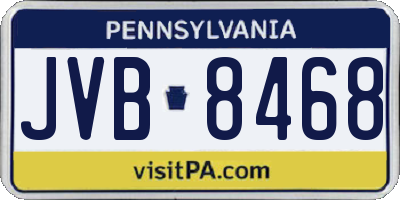 PA license plate JVB8468