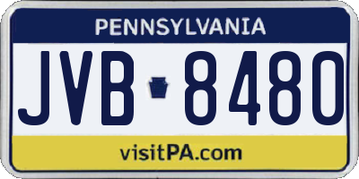 PA license plate JVB8480
