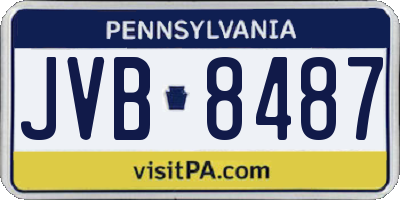 PA license plate JVB8487