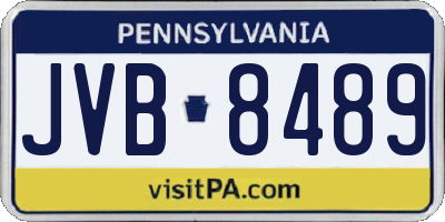 PA license plate JVB8489