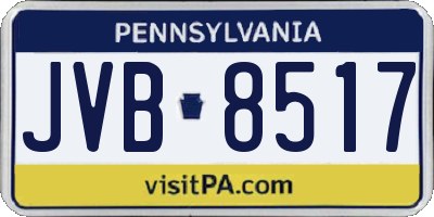 PA license plate JVB8517
