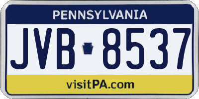 PA license plate JVB8537