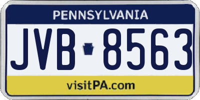 PA license plate JVB8563