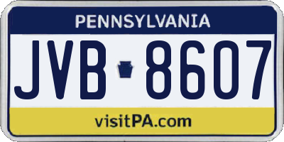 PA license plate JVB8607