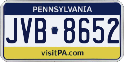 PA license plate JVB8652