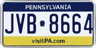 PA license plate JVB8664