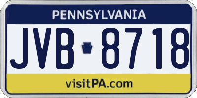 PA license plate JVB8718