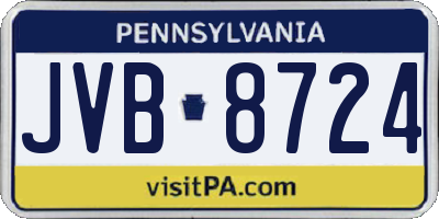 PA license plate JVB8724