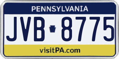 PA license plate JVB8775