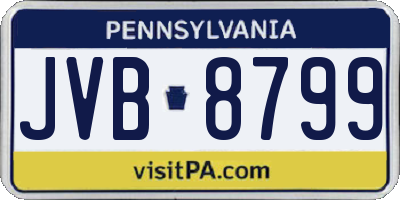 PA license plate JVB8799