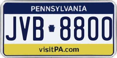 PA license plate JVB8800